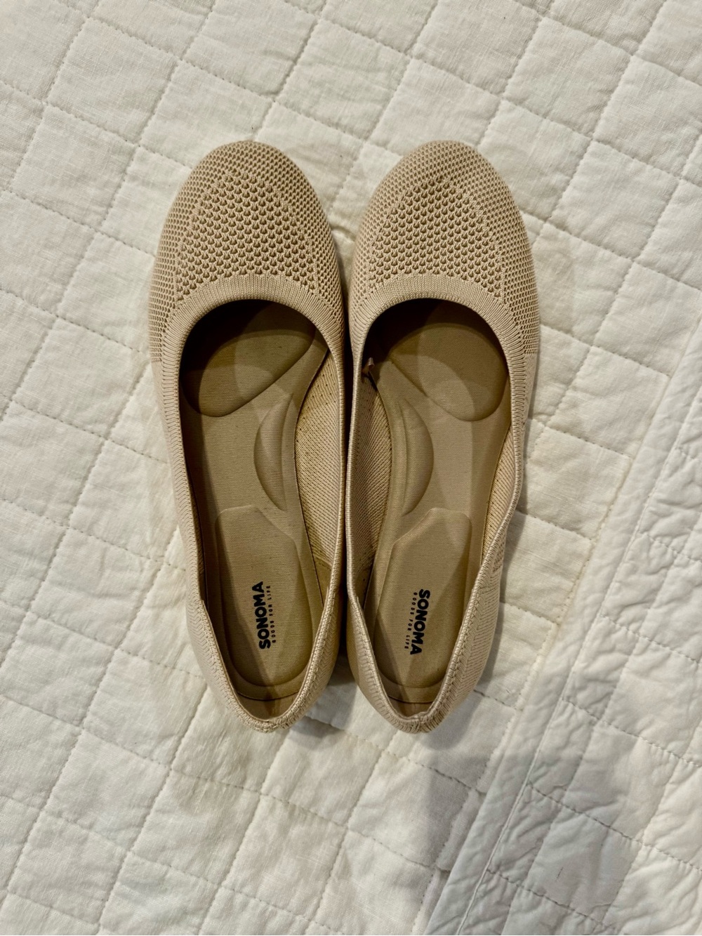 Sonoma Knit Slip-On Ballet Flats in Taupe
